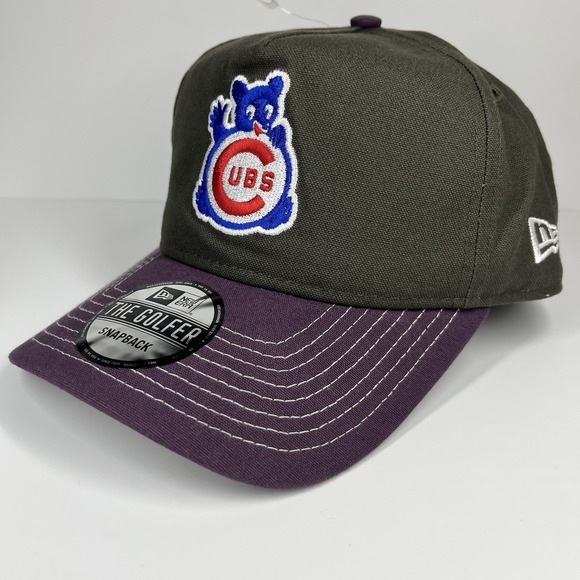 Chicago Cubs New Era The Golfer Snapback Cap Hat Black Purple MLB - Picture 2 of 16
